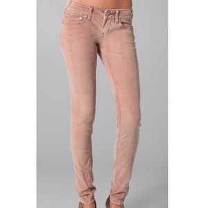 FREE PEOPLE Pink Corduroy Skinny Jeans